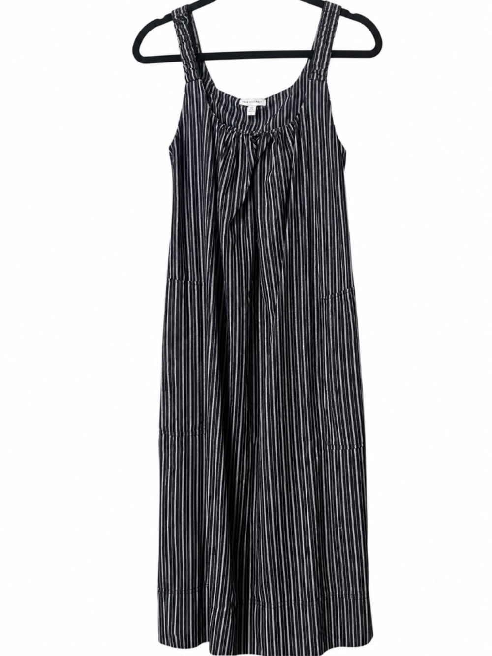 Striped Maxi Sundress - Black & White